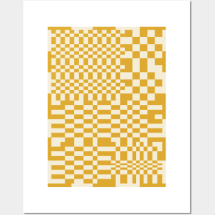 Checkerboard Pattern - Yellow Posters and Art